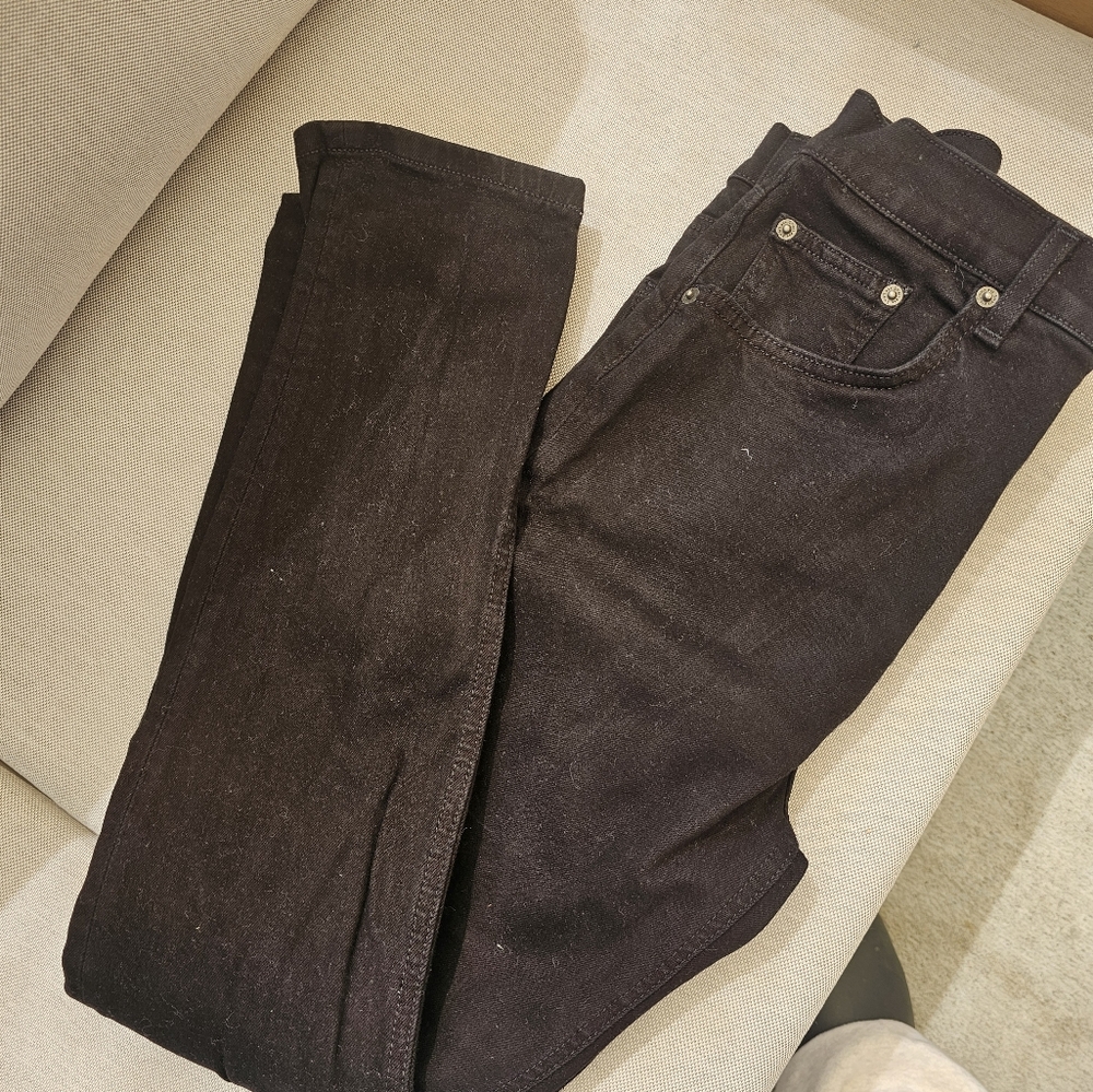 REFORMATION HIGH AND SKINNY WITH BUTTON FLY BLACK JEANS SZ 29